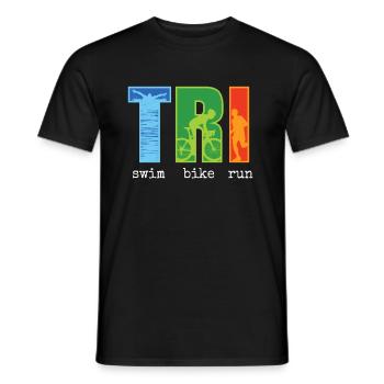 Triathlon - Mænd T-shirt - sort - Foran - AI Model Male 178 light (178cm)