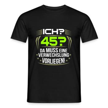 45th birthday - Men's T-Shirt - black - Front - AI Model Male 178 light (178cm)
