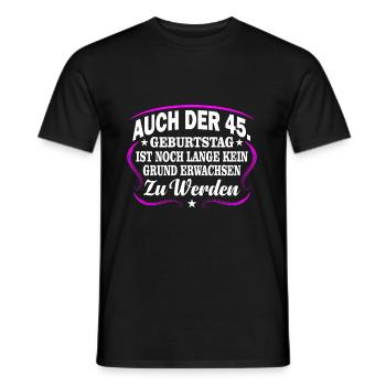 45th birthday - Men's T-Shirt - black - Front - AI Model Male 178 light (178cm)
