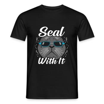 Seal Seal Water Sea Sweet Gift - Men's T-Shirt - black - Front - AI Model Male 178 light (178cm)
