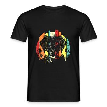 Golden retriever - T-shirt uomo - nero - Fronte - AI Model Male 178 light (178cm)