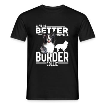 Border Collie - Men's T-Shirt - black - Front - AI Model Male 178 light (178cm)