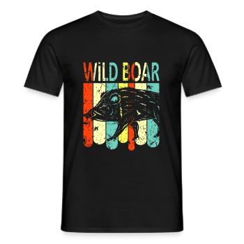 Wild boar - Men's T-Shirt - black - Front - AI Model Male 178 light (178cm)