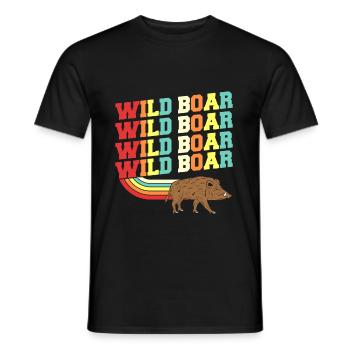 Wild boar - Men's T-Shirt - black - Front - AI Model Male 178 light (178cm)