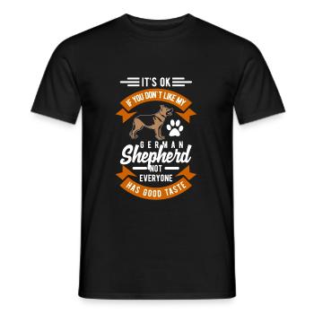 German shepherd dog - Men's T-Shirt - black - Front - AI Model Male 178 light (178cm)