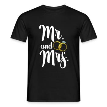 Mr. and Mrs. Mr & Mrs. Gift Girlfriend Boyfriend Eh - Men's T-Shirt - black - Front - AI Model Male 178 light (178cm)