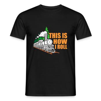 Train trains train modèle - T-shirt homme - noir - Devant - AI Model Male 178 light (178cm)