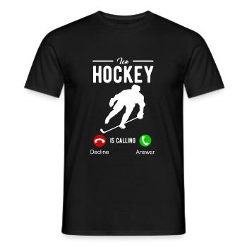 hockey - Men's T-Shirt - black - Front - AI Model Male 178 light (178cm)