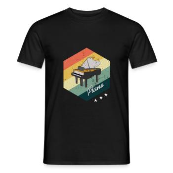 Piano Playing Piano Pianist Gift Sweet - Men's T-Shirt - black - Front - AI Model Male 178 light (178cm)
