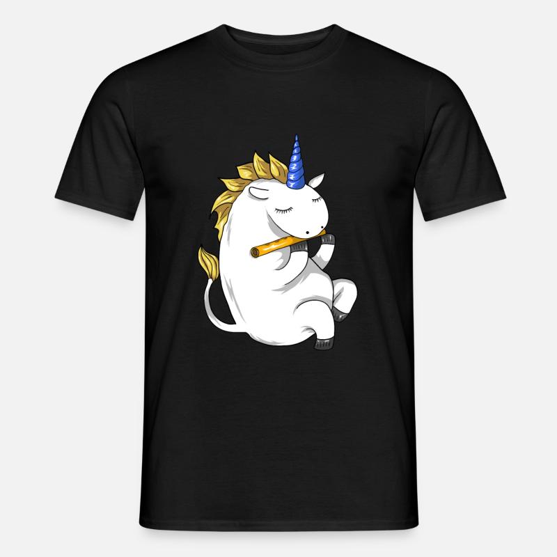 Querflöte - Männer T-Shirt - Schwarz