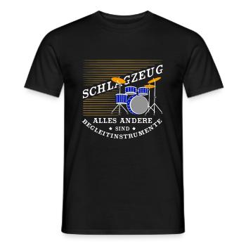 Schlagzeug - Männer T-Shirt - Schwarz - Vorne - AI Model Male 178 light (178cm)