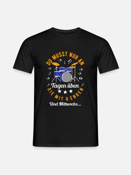 Schlagzeug - Männer T-Shirt - Schwarz