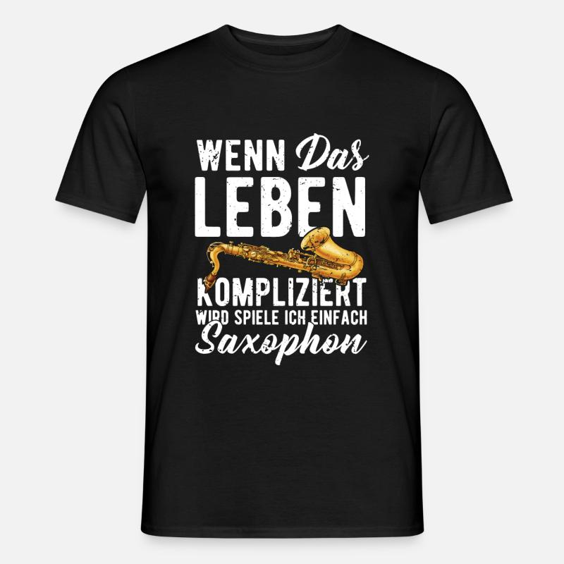 Saxophone - Männer T-Shirt - Schwarz