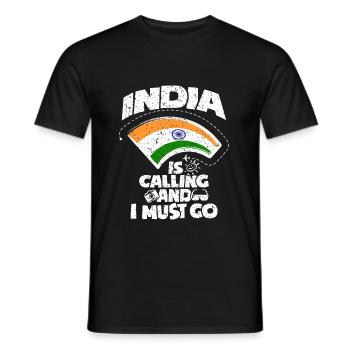 Inde - T-shirt homme - noir - Devant - AI Model Male 178 light (178cm)
