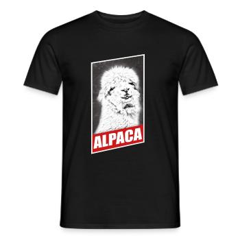 Alpaca Lama Gift - Men's T-Shirt - black - Front - AI Model Male 178 light (178cm)