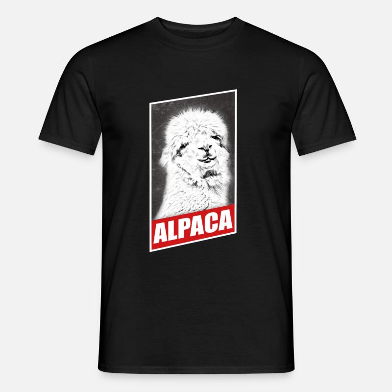 Alpaka Lama Geschenk - Männer T-Shirt - Schwarz