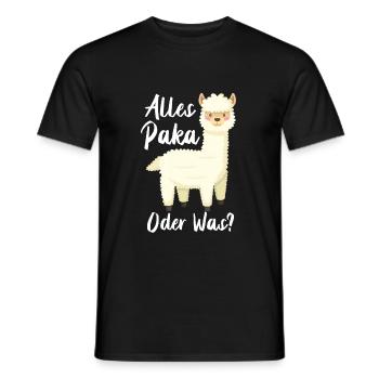 Alpaca Lama Gift - Men's T-Shirt - black - Front - AI Model Male 178 light (178cm)