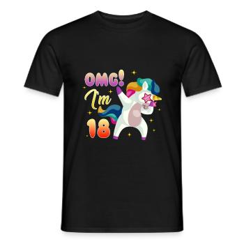 18th birthday - Men's T-Shirt - black - Front - AI Model Male 178 light (178cm)