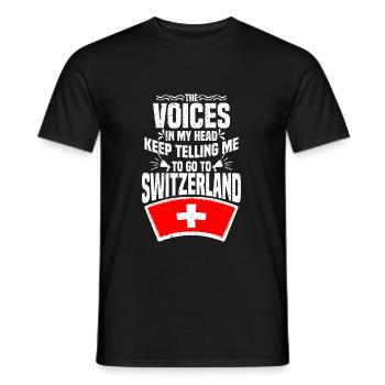 Switzerland - Men's T-Shirt - black - Front - AI Model Male 178 light (178cm)