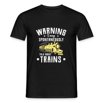 Train trains model railroad railway gift - Men's T-Shirt - black - Front - AI Model Male 178 light (178cm)