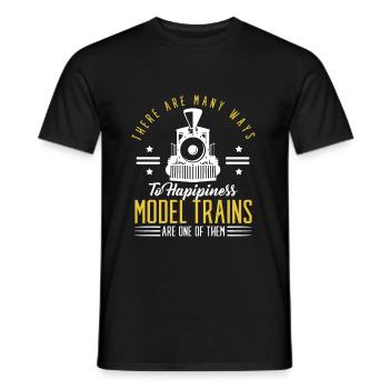 Train trains train modèle - T-shirt homme - noir - Devant - AI Model Male 178 light (178cm)
