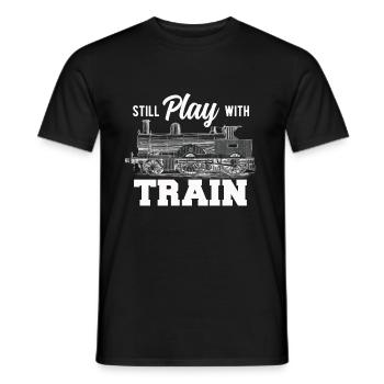Train trains train modèle - T-shirt homme - noir - Devant - AI Model Male 178 light (178cm)