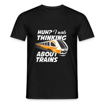 Train trains train modèle - T-shirt homme - noir - Devant - AI Model Male 178 light (178cm)