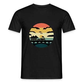 Train trains train modèle - T-shirt homme - noir - Devant - AI Model Male 178 light (178cm)