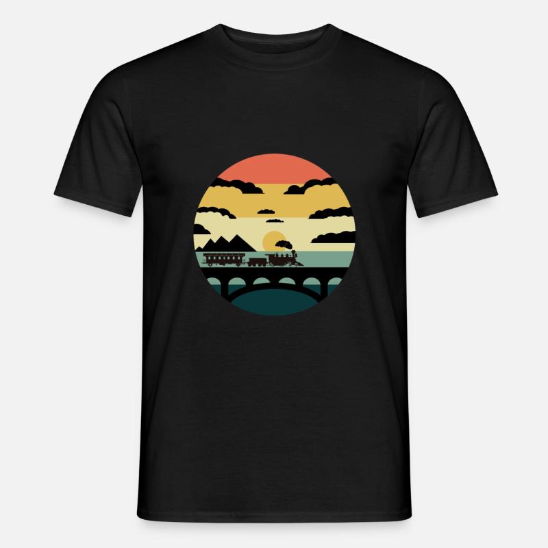 Train trains model railroad railway gift - Men’s T-shirt - black