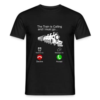 Train trains model railroad railway gift - Men's T-Shirt - black - Front - AI Model Male 178 light (178cm)