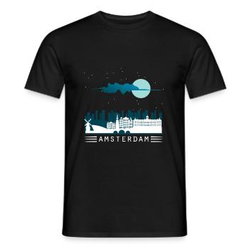 Amsterdam - T-shirt homme - noir - Devant - AI Model Male 178 light (178cm)