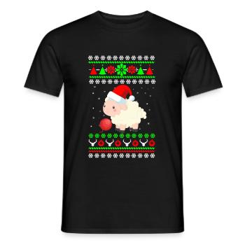 Christmas sheep farm farm gift - Men's T-Shirt - black - Front - AI Model Male 178 light (178cm)
