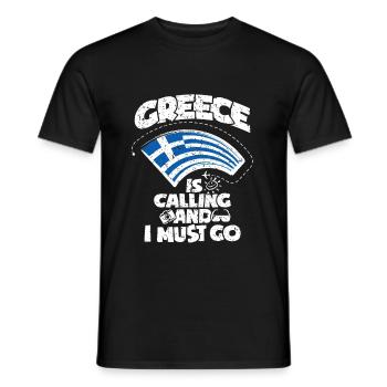 Greece - Men's T-Shirt - black - Front - AI Model Male 178 light (178cm)