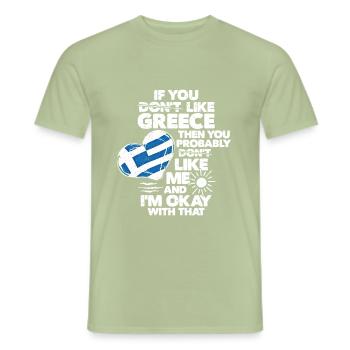 Greece - Men's T-Shirt - sage - Front - AI Model Male 178 light (178cm)