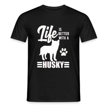 chien de traîneau - T-shirt homme - noir - Devant - AI Model Male 178 light (178cm)