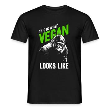 Veganer - Mænd T-shirt - sort - Foran - AI Model Male 178 light (178cm)