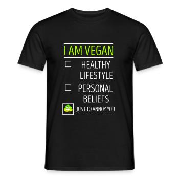Vegan - Männer T-Shirt - Schwarz - Vorne - AI Model Male 178 light (178cm)