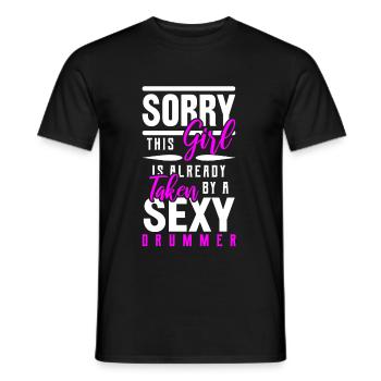Drums drummer drummer gift - Men's T-Shirt - black - Front - AI Model Male 178 light (178cm)