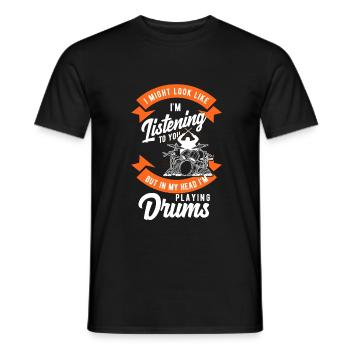 Schlagzeug Schlagzeuger Drummer Geschenk - Männer T-Shirt - Schwarz - Vorne - AI Model Male 178 light (178cm)