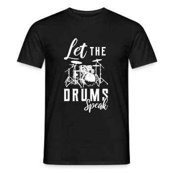 Drums drummer drummer gift - Men's T-Shirt - black - Front - AI Model Male 178 light (178cm)