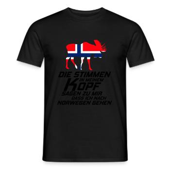 Norway - Men's T-Shirt - black - Front - AI Model Male 178 light (178cm)
