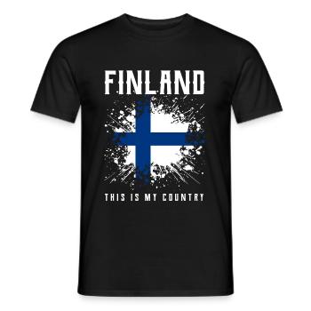 Finland - Men's T-Shirt - black - Front - AI Model Male 178 light (178cm)