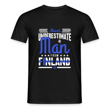 Finlande - T-shirt homme - noir - Devant - AI Model Male 178 light (178cm)