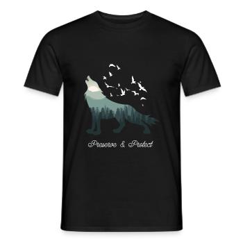 Wolf - Männer T-Shirt - Schwarz - Vorne - AI Model Male 178 light (178cm)