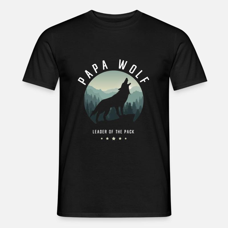 Wolf - Männer T-Shirt - Schwarz