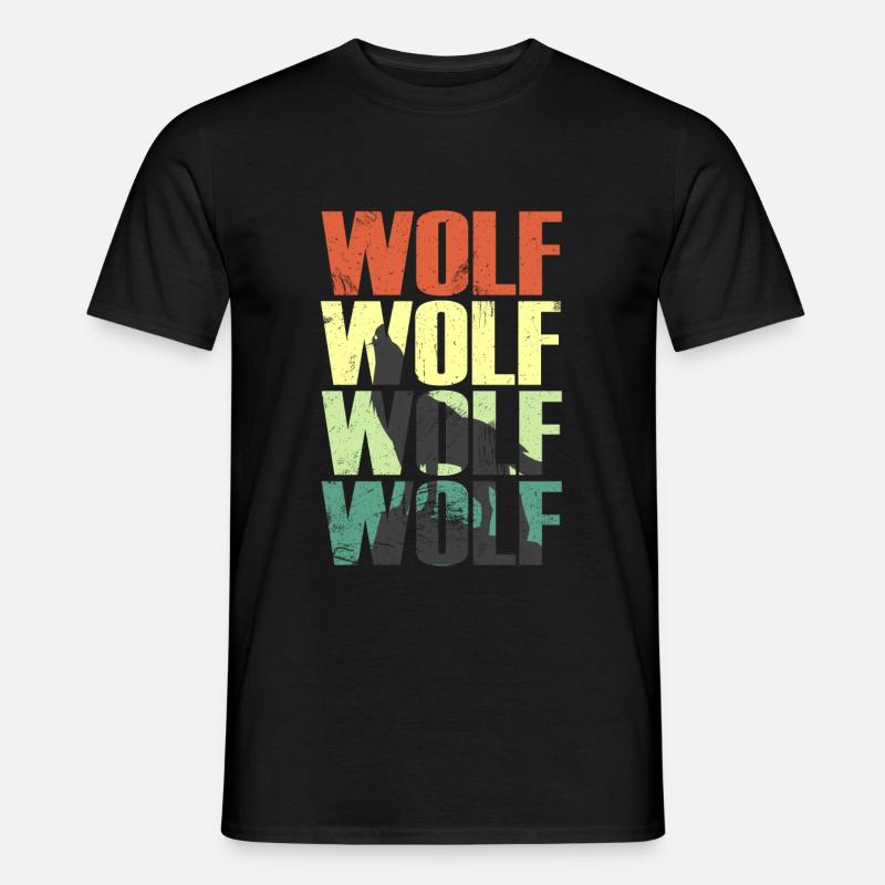 Wolf Wlfe Wolfsrudel Geschenk - Männer T-Shirt - Schwarz