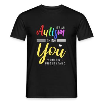 autism - Men's T-Shirt - black - Front - AI Model Male 178 light (178cm)