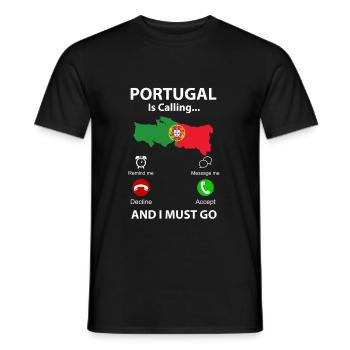 Portugal - Männer T-Shirt - Schwarz - Vorne - AI Model Male 178 light (178cm)