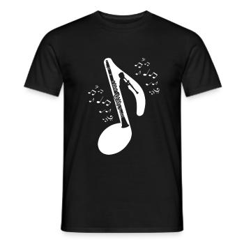clarinet - Men's T-Shirt - black - Front - AI Model Male 178 light (178cm)