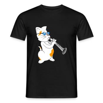 clarinet - Men's T-Shirt - black - Front - AI Model Male 178 light (178cm)